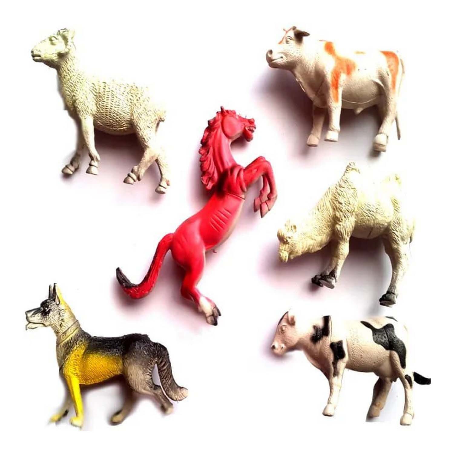 Unbreakable Rigid Pvc 6 Pcs Farm Animal Sets For Kids