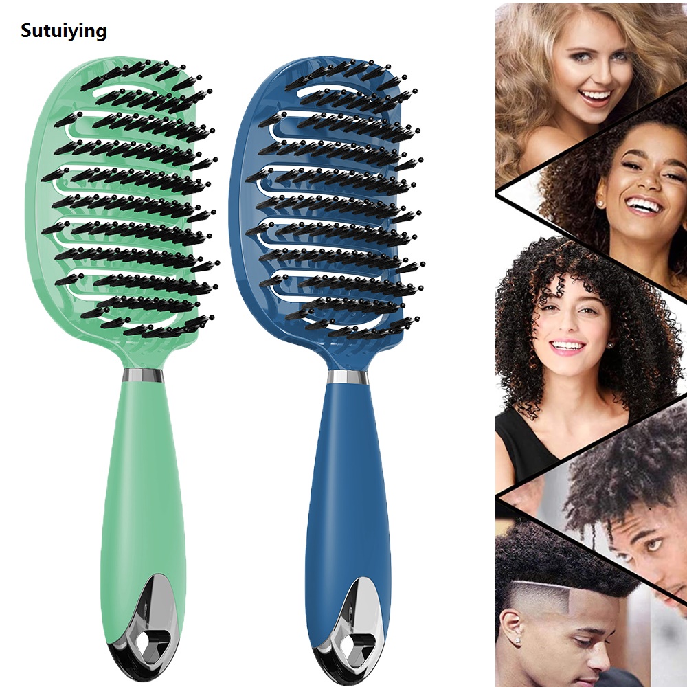 Sutuiying 2pcs Set Professional Salon Hairdressing Comb Scalp MassageCombs 2025 Wet Curly Detangle Hair Brush for Barber Styling Tools