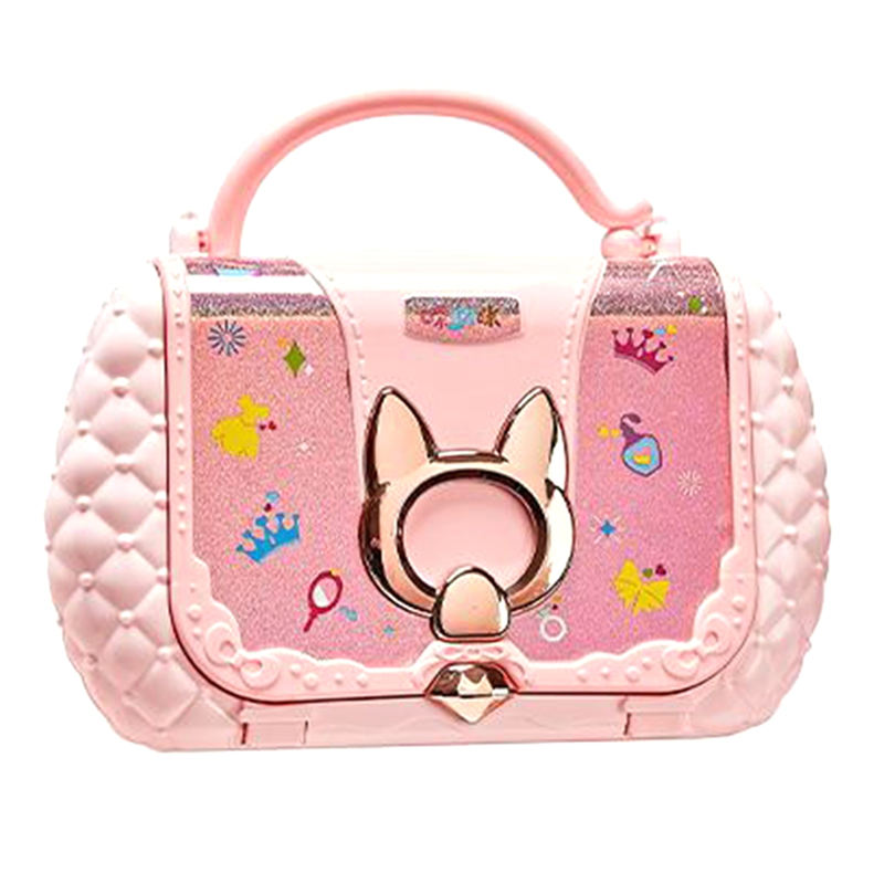 (GGBR) Kids Beauty Toys Makeup Kit Little Bag Washable Pretend Play Cosmetic Set Toys with Mirror Non-Toxic & Safe