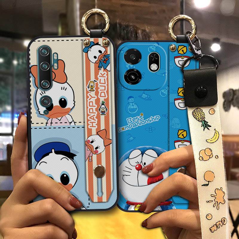 Anti-dust Cute Phone Case For itel A100C/UMIDIGI A75x Kickstand Phone Holder Wristband Silicone Shockproof Anti-knock