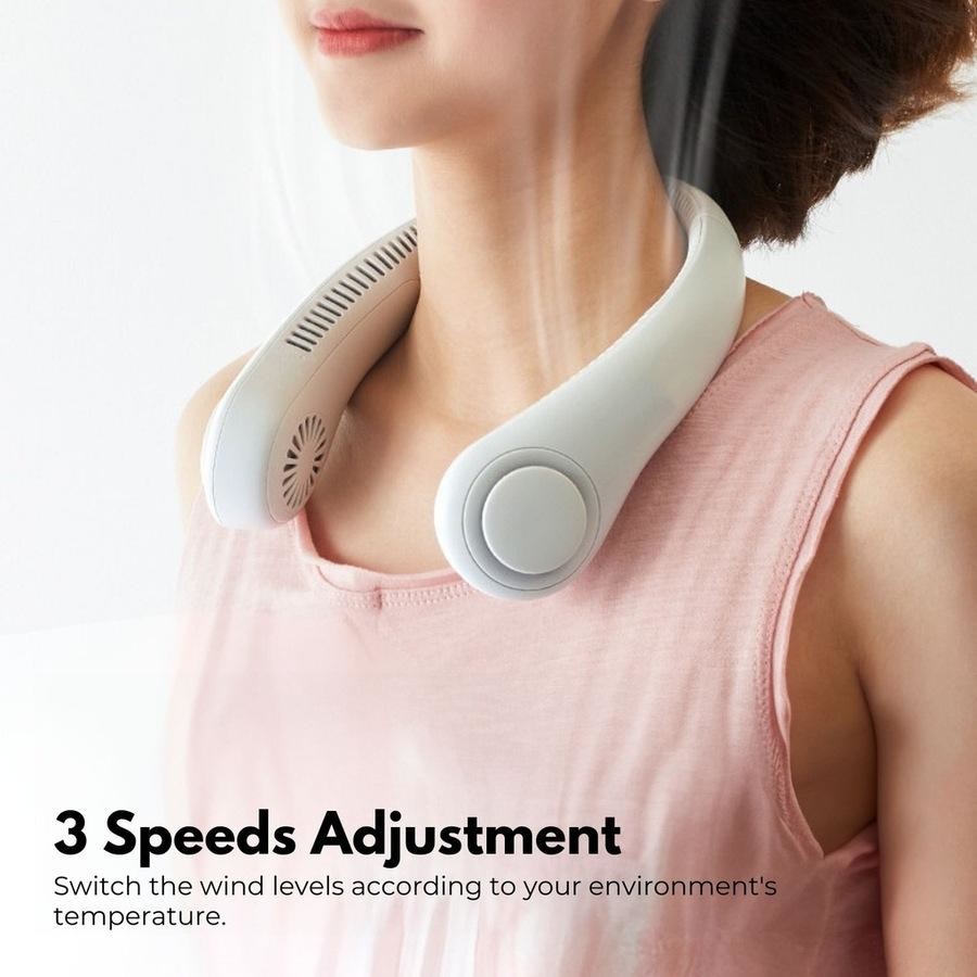 3 Speed Portable Neck Fan Hands Free Hanging Fan Rechargeable