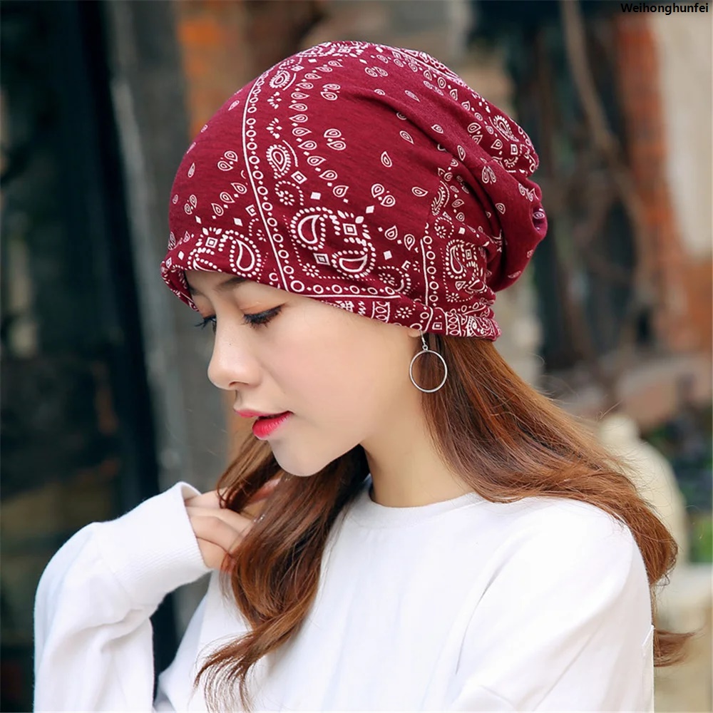 WeihonghunfeiSales promotion High Quality Women Beanies Caps Spring Women Beanie Hat For Women Caps 2 Way To Wear Bonnet Festival Gifts