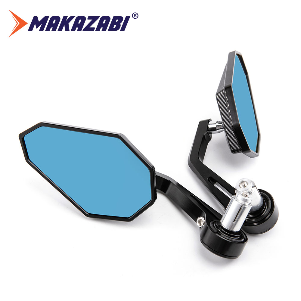 CNC Aluminum Black Motorcycle Bar End Mirrors Side 22MM 7/8" Handlebar Mirror Universal Rear View For Street Bike Cafe Racer For Yamaha honda suzuki Universal