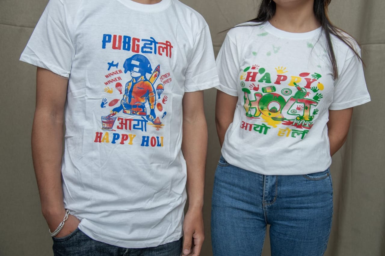 Combo Of 2 Piece New Arrivals Fashion Unisex Holi Printed T-Shirt By Rc