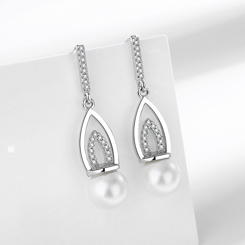 【New arrival】Light Luxury Imitation Natural Freshwater Aurora Pearl Earrings Women's 18K Gold Plated Earrings Niche Simple Design Earrings