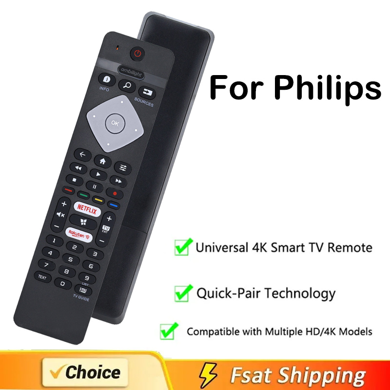 NEW BRC0884402/01 Remote Control Replacement for Philips Ambilight 4K Smart LED TV 75PUS6754/12 65PUS6754/12 65PUS6704/12 55PUS6754