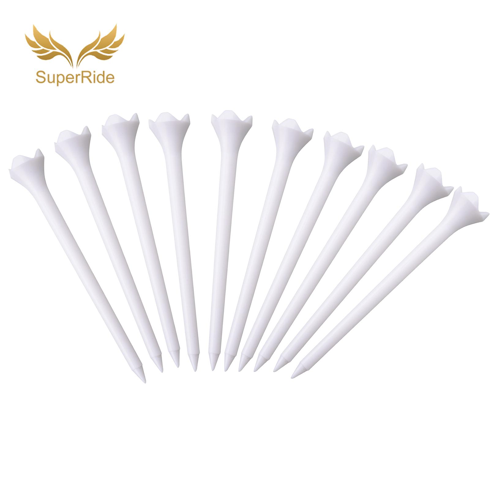 SuperRide Durable Golf Tee 10 Pcs Durable Plastic Golf Tees High Stability Low Friction Reusable Easy to Install Training Aid for Golf Practice