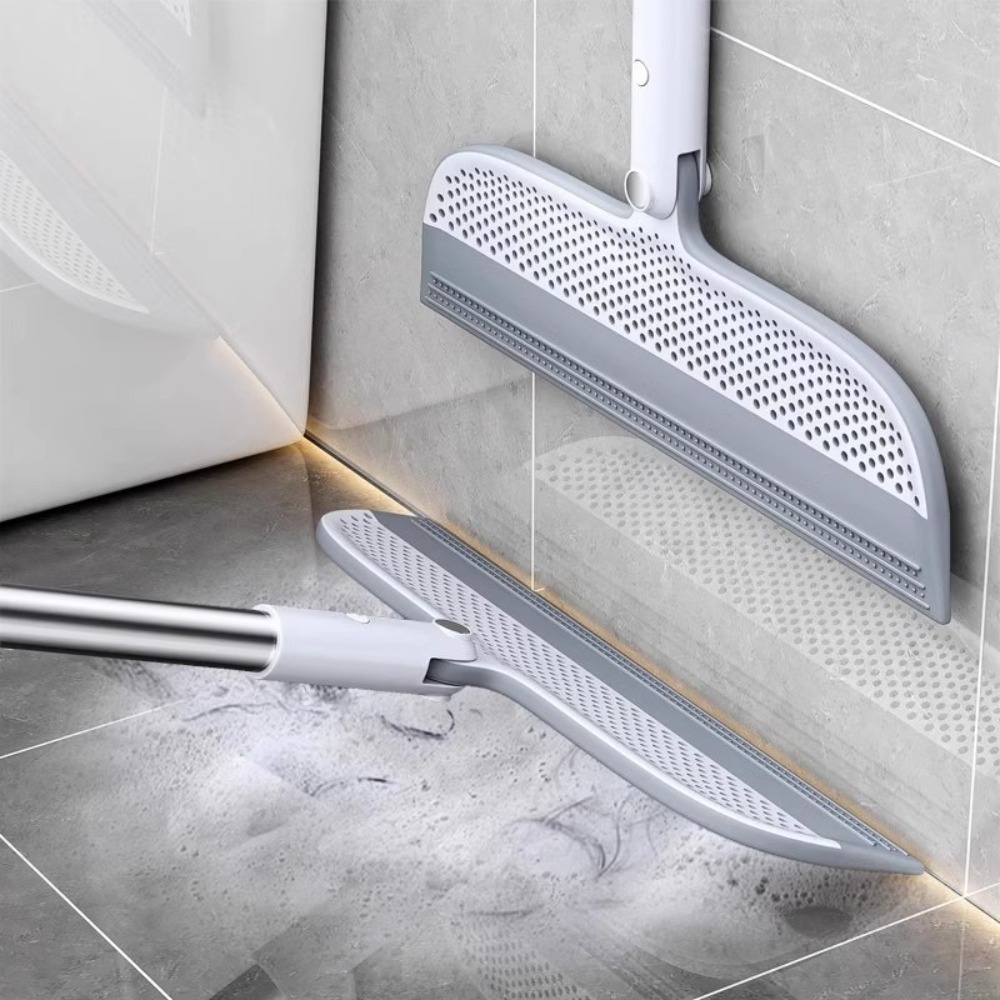 Scalable Long Handle Cleaning Brush Multifunctional Bathroom Floor Cleaning Brush Silicone Scraper Magic Broom Glass Wiper