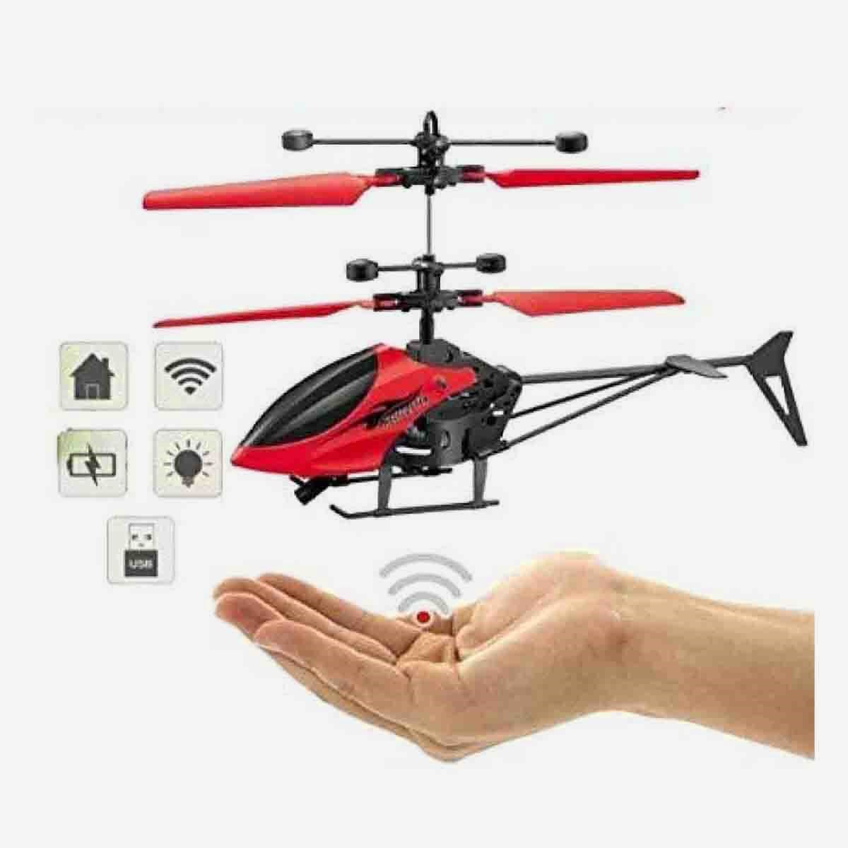 Gravity Sensor Control Helicopter for Boys/Kids Age 5 + Years, Indoor Palm Sensing RC Helicopter Rechargeable Helicopter with LED Lights I Pack of 1 I Multicolor