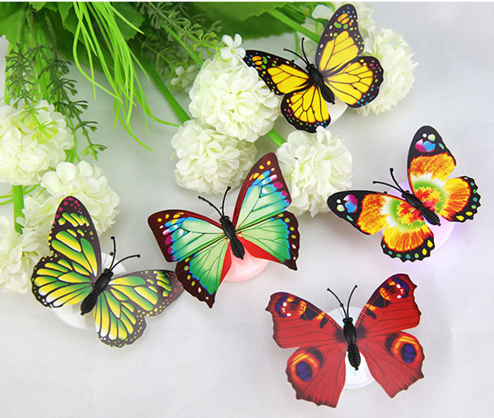 NEW 【Innovative design】15pcs Colorful Color Butterfly Led Night Light Family Party Table Wall Decoration Refrigerator Luminous Stereo Night Light #10