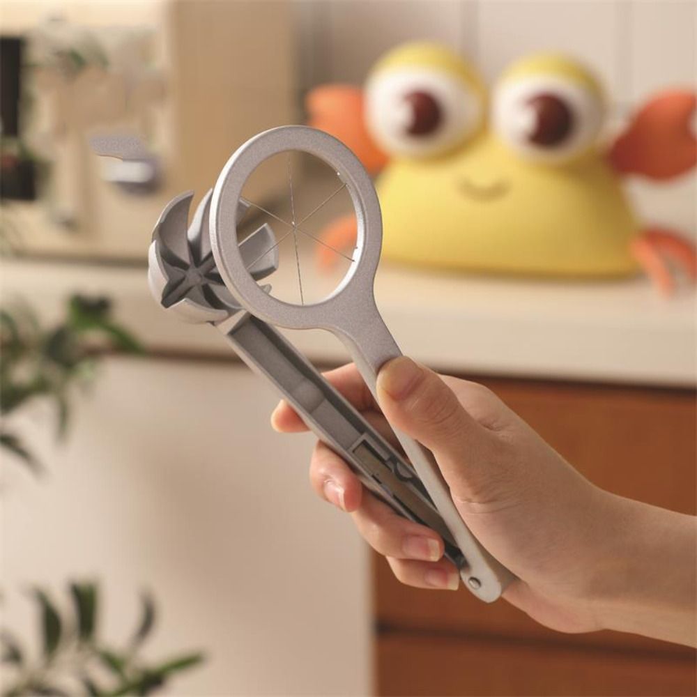 Practical Aluminum Alloy Manual Egg Cutter Portable Multi-functional Preserved Egg Splitter Section Divider Durable Food Splitter Home