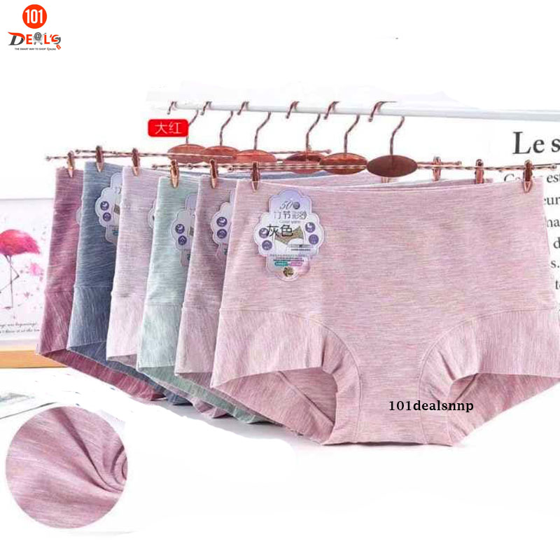 4 Piece Modal Underwear Women's Middle Waist Simple Breathable Large Size Underwear Solid color Bamboo Fiber Underwear Women