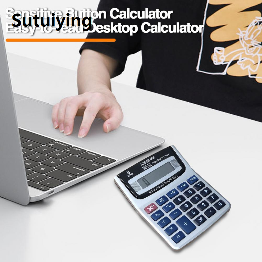 Sutuiying Calculator with Buttons Portable 8-digit Accounting Calculator for Business School Office Supplies Multifunctional Electronic