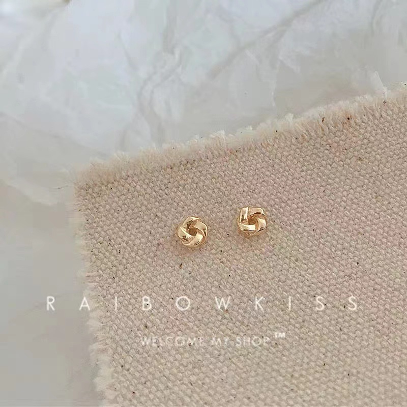 【Top-notch quality】Female Ear Studs All-match Geometric Twist Small Ear and Daily Simple Niche Design Sense Earrings