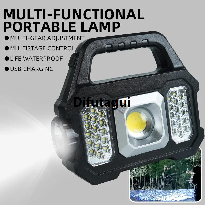 Difutagui High Power Led Flashlights Rechargeable Camping Work Light Multi Bargain price Functional Portable Light Solar Charging 6 Lighting Modes
