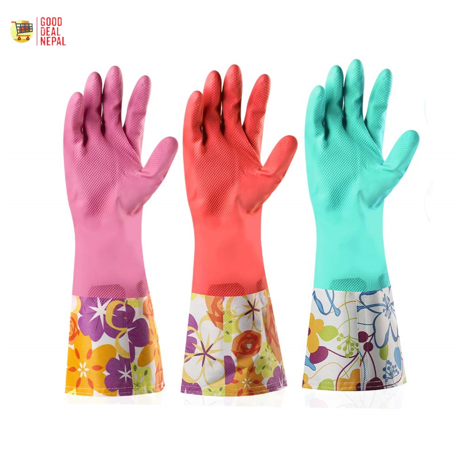 2 Pair Dish Washing Waterproof Gloves (Inside Fur)