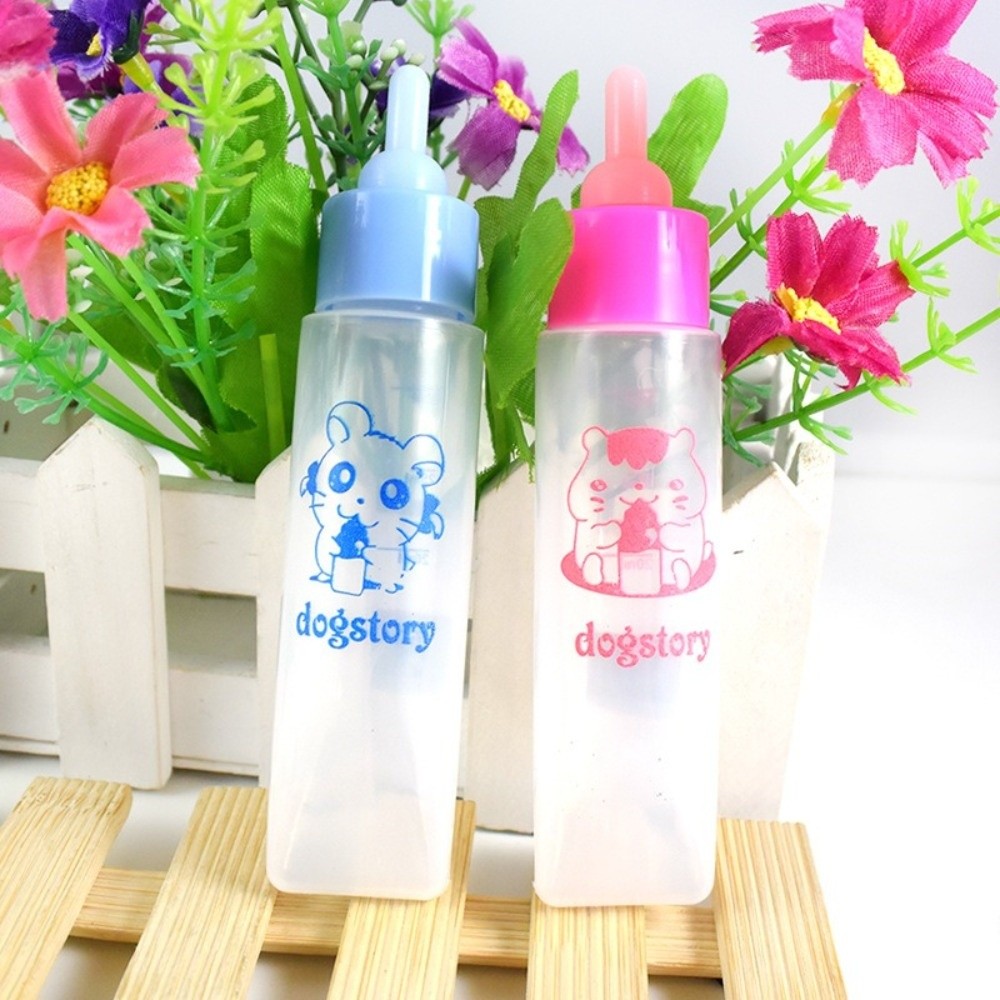 30 ML New Eco-friendly Pet Nursing Bottles Washable Silicone Nipple Small Animal Feeder Clear Body Pet Supplies Milk Feeder Small Babies Animals