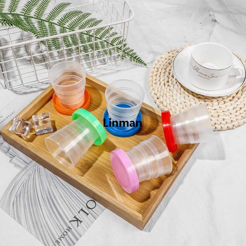 Linman Portable Plastic Retractable Water Bottle Fifty percent discount Outdoor Folding Drinking Bottle DENGYOUZHOU