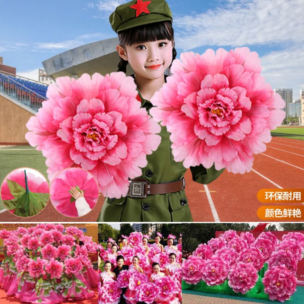 New Hand held Peony Dance Performance Props 30/40/50cm DIY Handmade Dance Props Flower Stage Art Classica Props