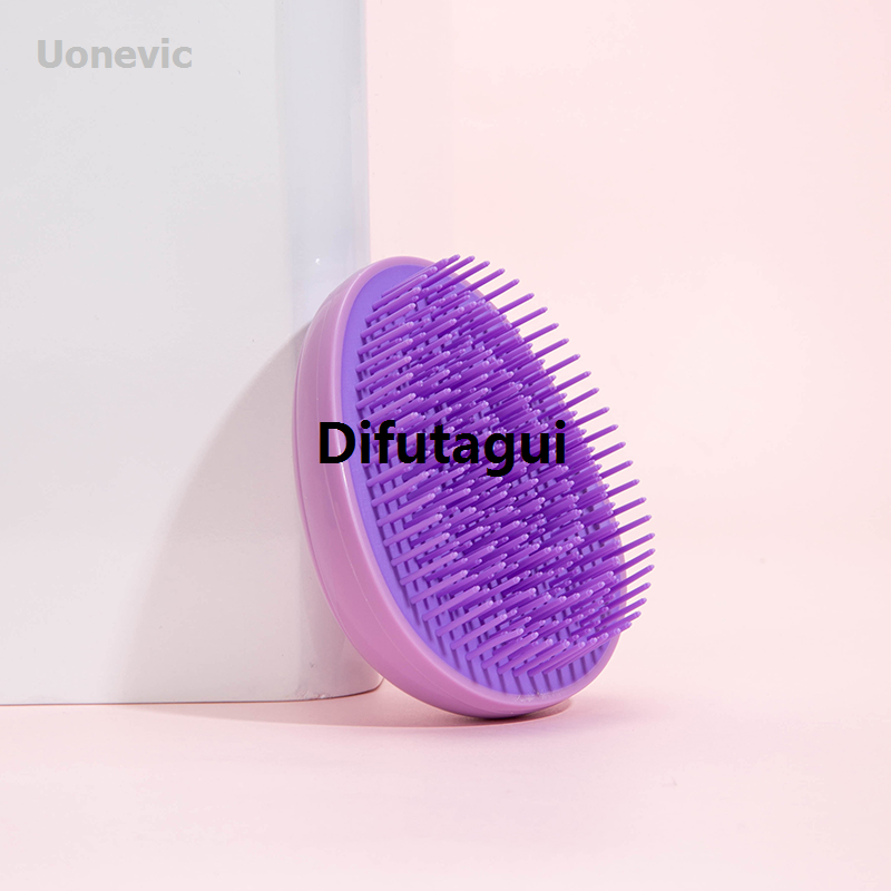 Difutagui Mini egg-shaped round soft portable hairbrush for High New style Quality wet and dry detangling, perfect for travel.