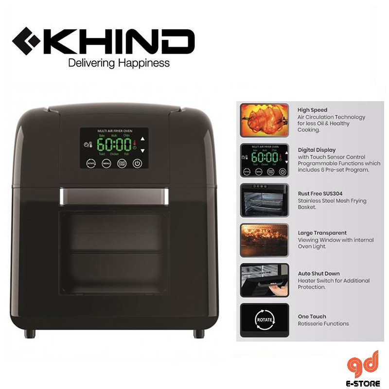 Khind Air Fryer with Oven 9.5Ltr ARF9500 (Malaysian Brand)