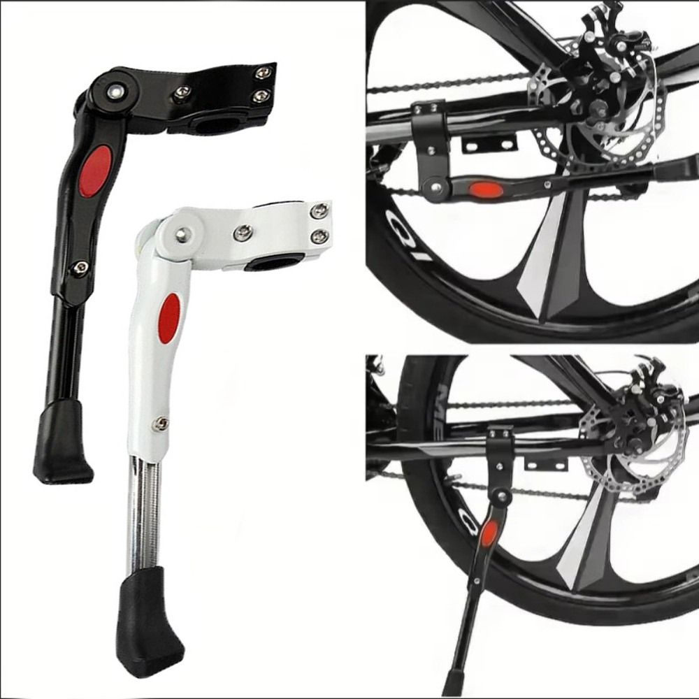 Universal Fit Aluminum Alloy Bike Kickstand Heavy Duty Length Adjustable Bicycle Side Support Sturdy Bicycle Rear Bracket for 22 24 26 Inch Mountain Bike