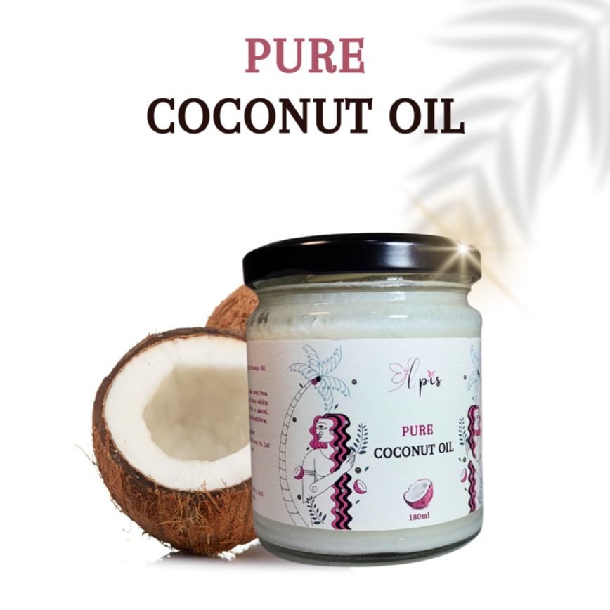 Elpis Care Extra Virgin Cold-Pressed Coconut Oil (180ml) | Pure & Unrefined | For Hair, Skin, Body & Baby Massage