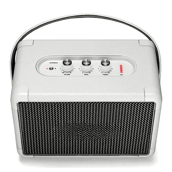 Leather High-Power Stereo Wireless Speaker with Dual Microphones | Portable Bluetooth Speaker with Bass & Treble Control, Hand-Held Subwoofer for Outdoor & Karaoke - Ojustore