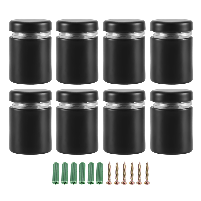 NAMUNY 8 Pack Standoff Screws 3/4 x 1 Inch Black Sign Standoffs Hanging Acrylic Picture Frame Advertising Screws Kit