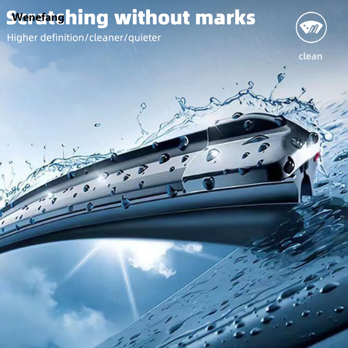 Wenefang Car Windshield Wiper Blades U-type Universal Soft Rubber Frameless Bracketless 2025 New Car Wipers 14| 16| 18| 19| 20| 21| 22| 24| 26|