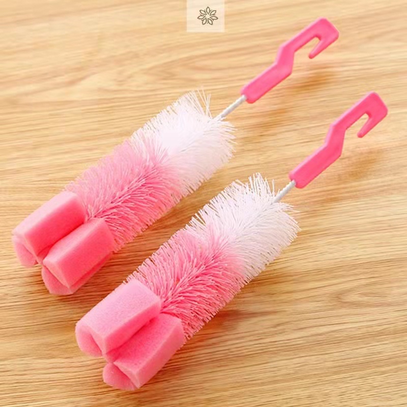 Mumlove Baby Bottle Cleaning Brush Set - Long Handle, Scrubbing Cup & Glass Brushes Included