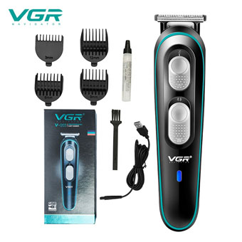 VGR Waterproof Electric Hair Clipper USB Rechargeable Beard Trimmer with Guide Combs Professional for Men Kids Baby Pet V055
