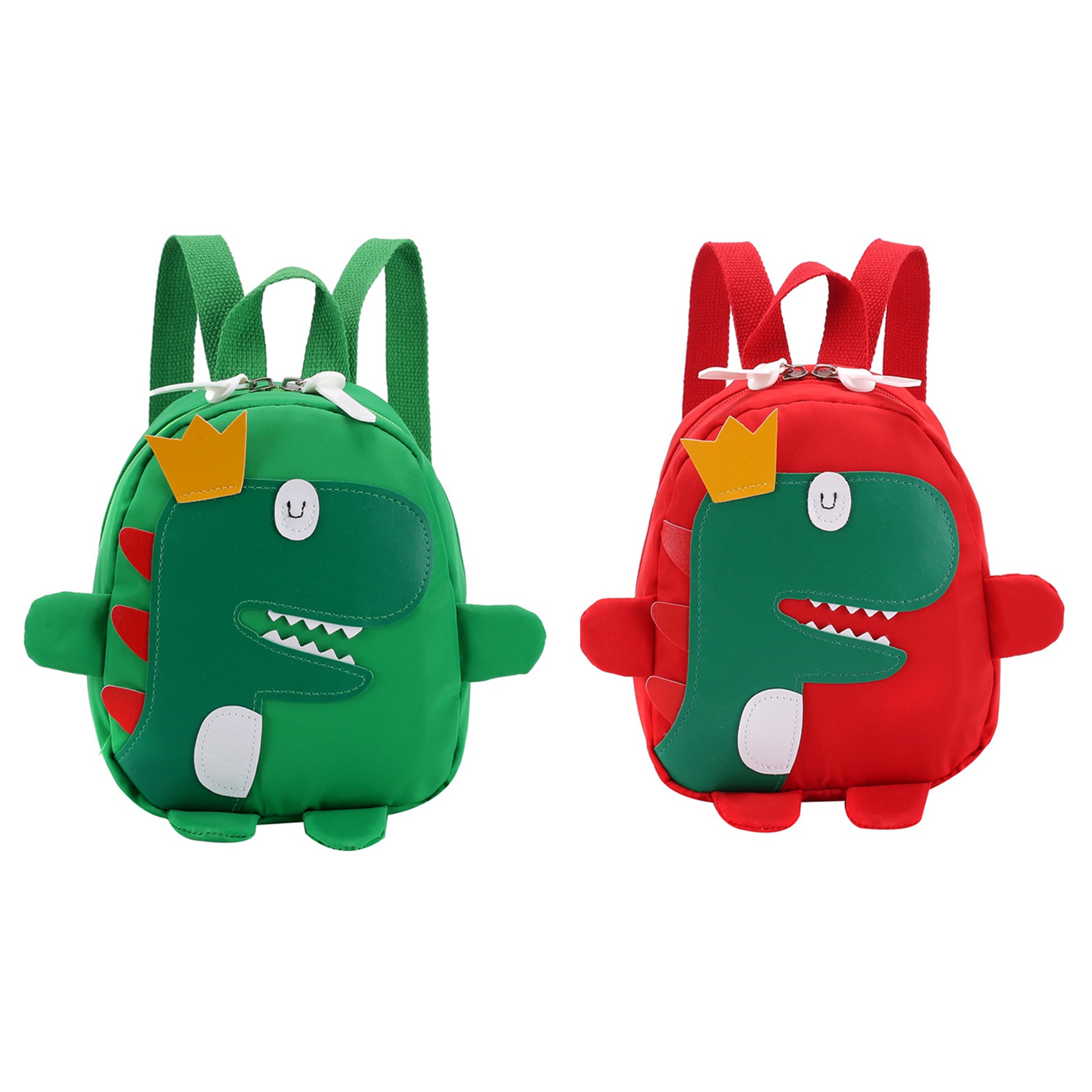 OYPFXMI 2x Cute Kids Kindergarten School Bag 3D Cartoon Dinosaur Mini Backpack New Baby Boy Girl School Bag Red & Green