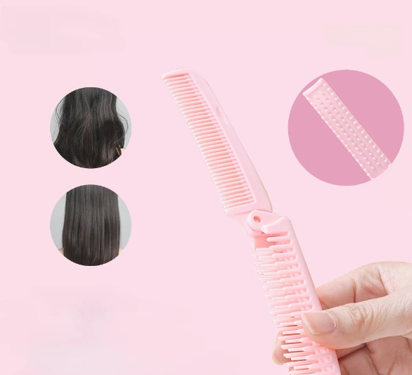 Folding Hair Brush With Mirror Portable Professional Travel Hair Comb Women Men Anti Static Massage Brush Hair Styling Tools