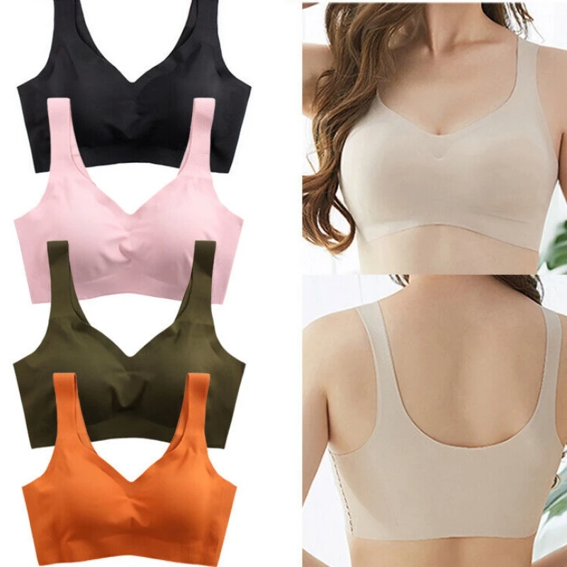 Women’s Seamless Ice Silk Bra - Wireless Push-Up Bralette with Removable Pads Breathable | No Steel Ring | Yoga-Friendly | Lifting Comfort Fit