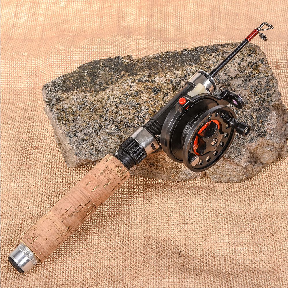 Portable Spinning Winter Ice Fishing Rods Retractable Reels Pen Pole