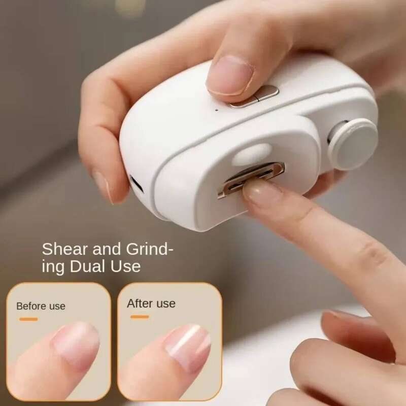in 1 Electric Clipper 2 Speed Double Head Automatic Nail Trimmer Safe LED Trimming Polishing Tools Finger