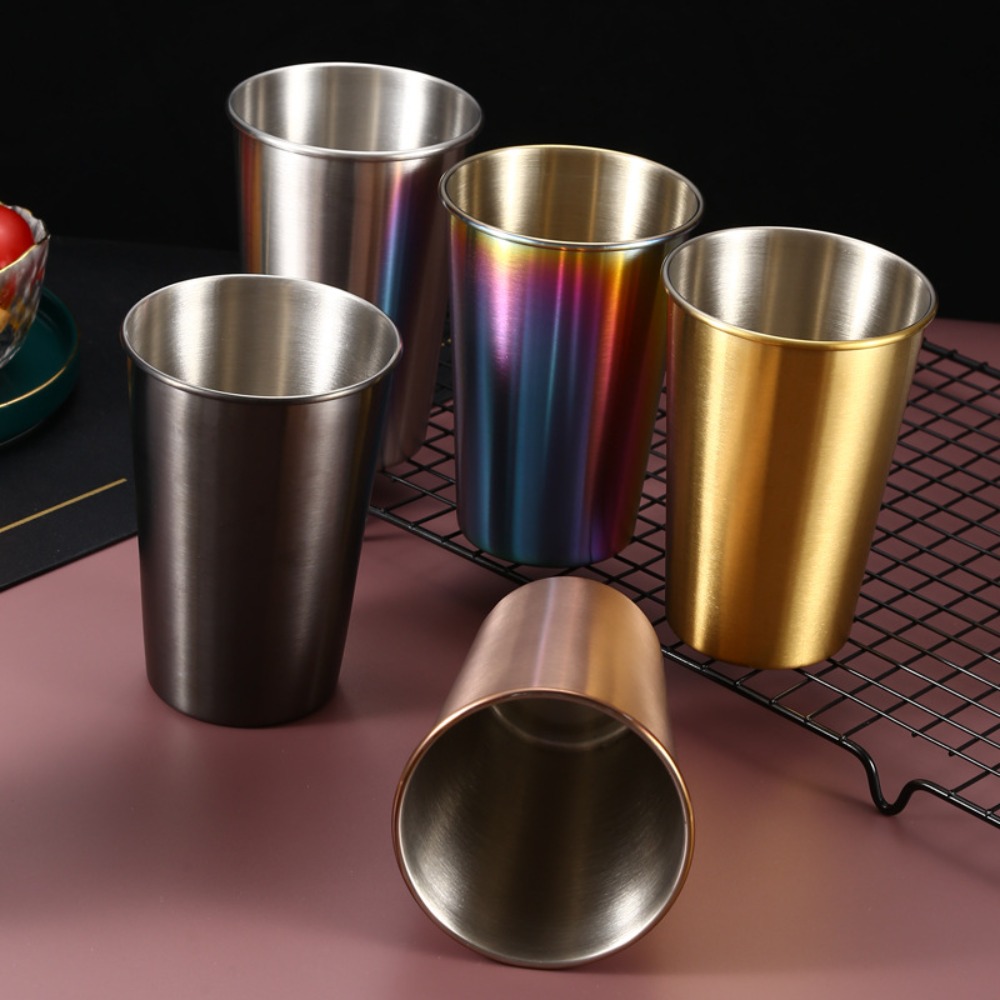 350/500ml Coffee Tumbler Office Kitchen Bar Water Beer Cups Household Drinking Mug 304 Stainless Steel