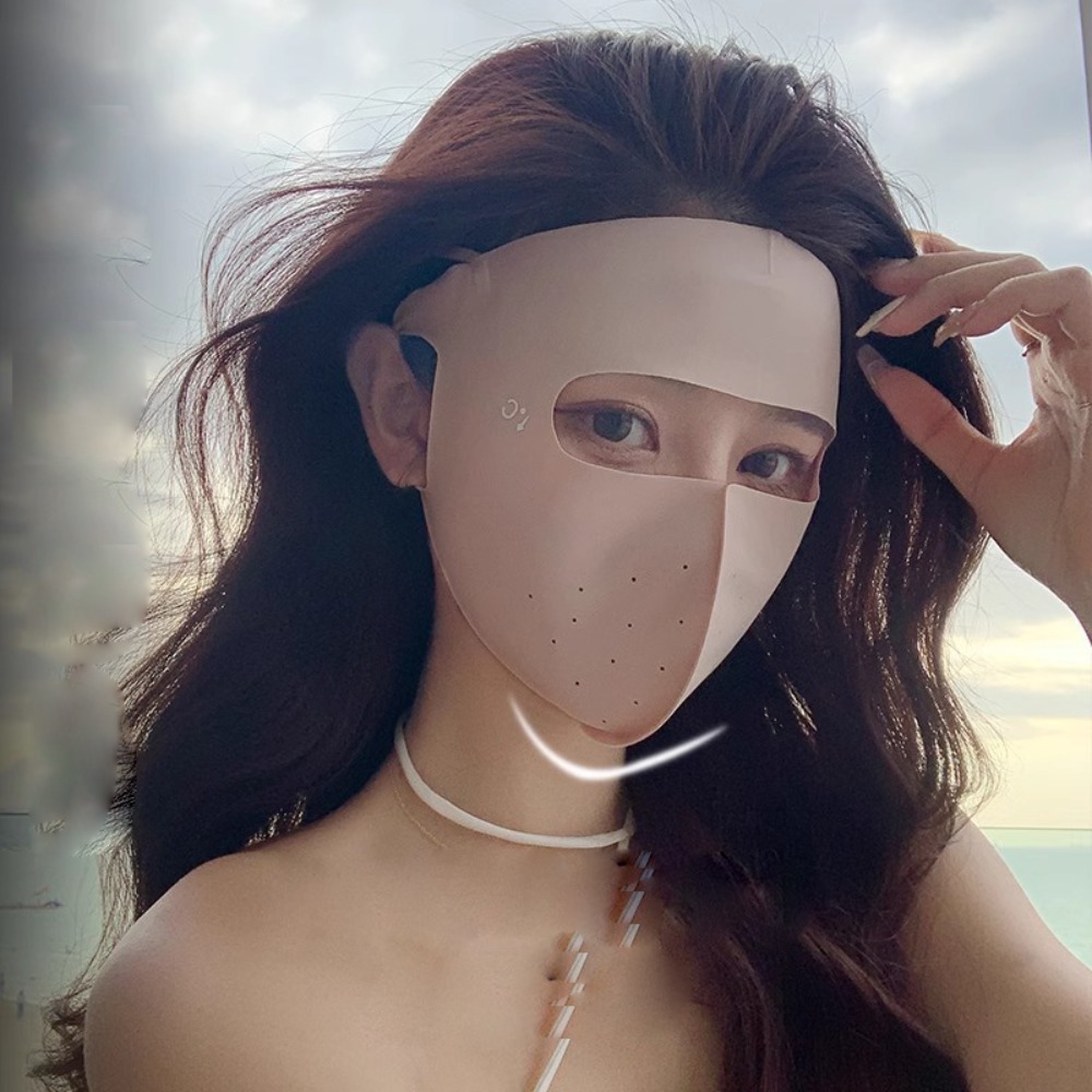 Hot Sale Breathable Ice Silk Mask Anti-UV Full Face Sun Protection Riding Face Mask Facial Gini Anti Pollen Face Veil Outdoor Sports