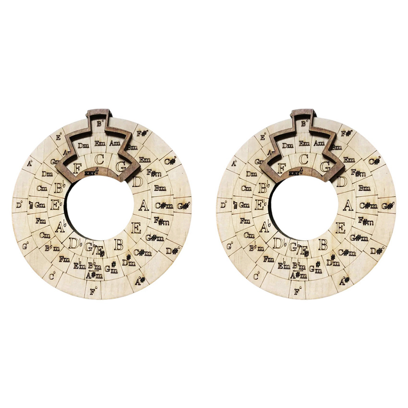 JAERBEE 2X Notes Musical Instruments Easy to Carry Educational Chord Wheel Wooden Melody Tool Songwriters Guitar for Musicians