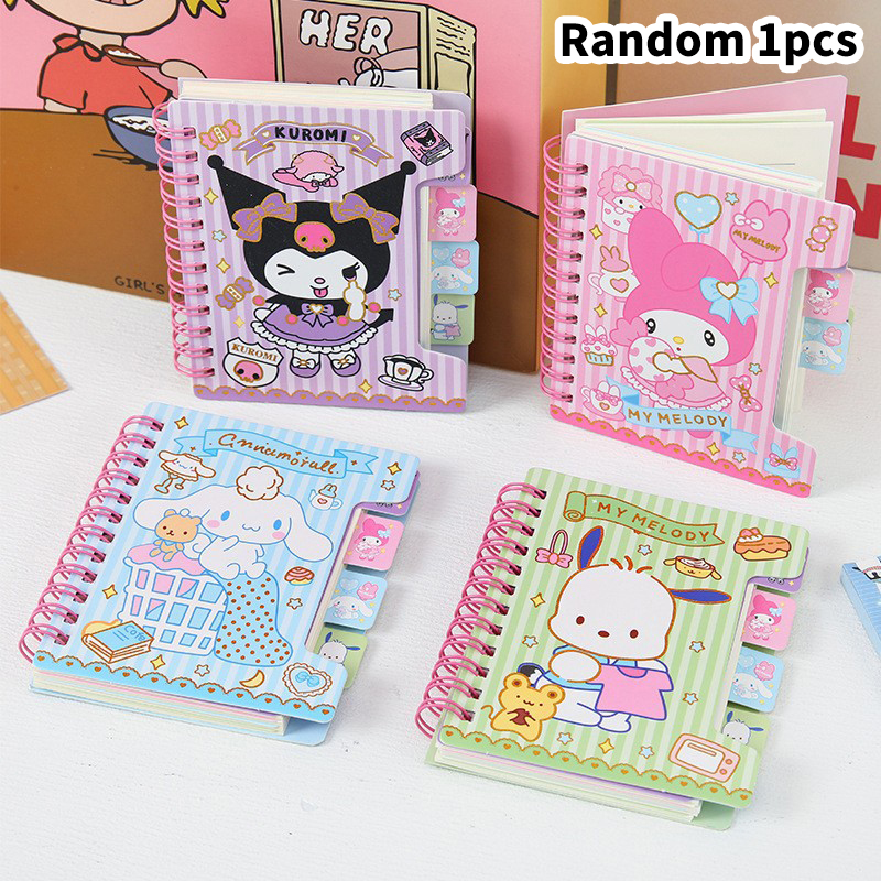 Anime Kawaii Sanrio Diary Notebook My Melody Kuromi Cinnamoroll Cartoon Student Portable Notebook Kids Birthday Girl Gifts