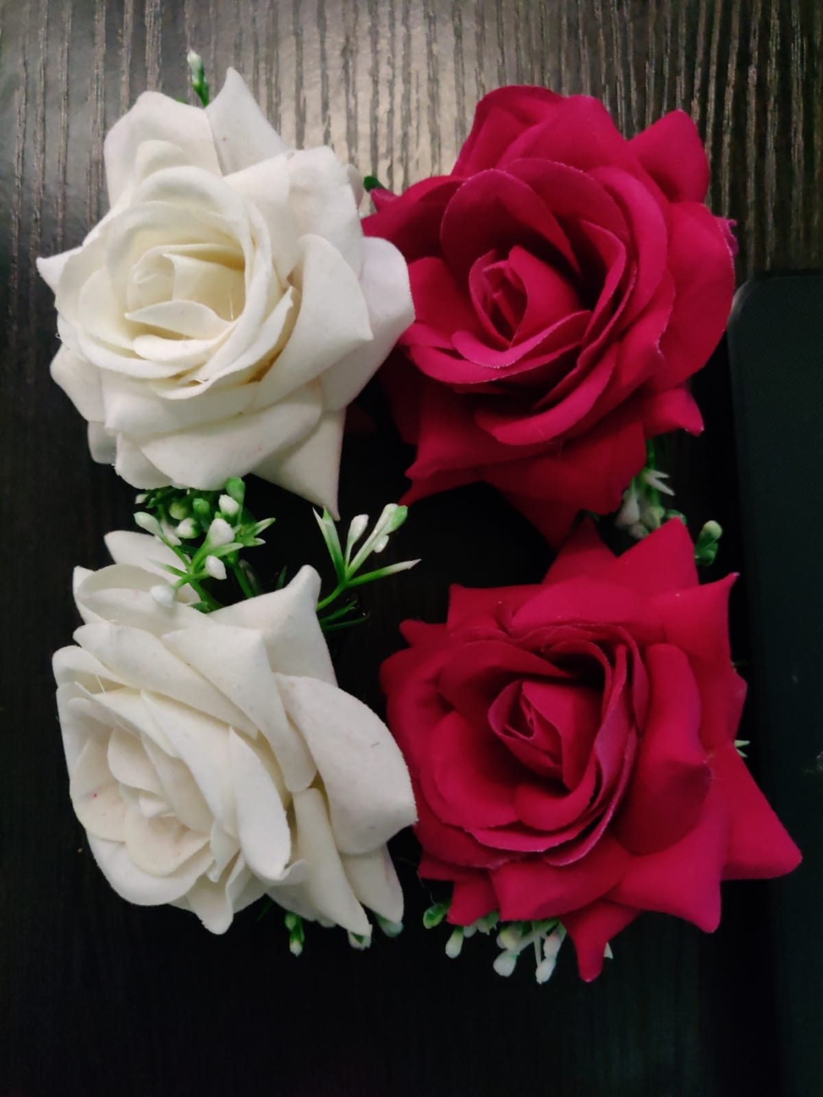 Rose Pin Hair Clip For Women (Pack Of 2 Roses)