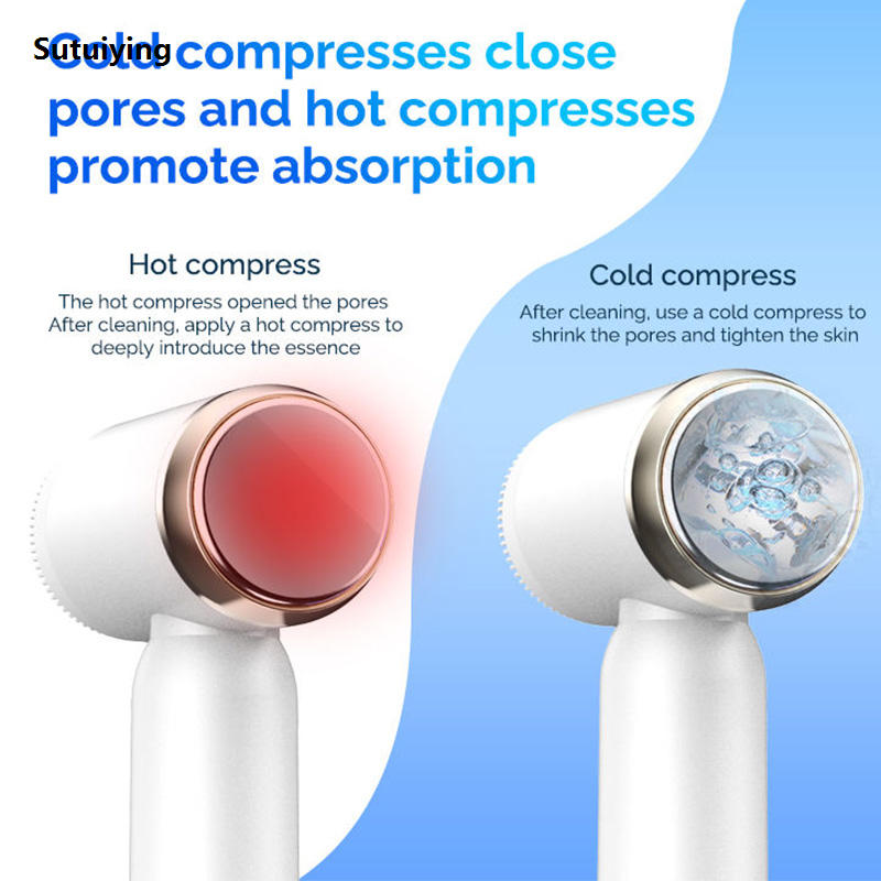 Sutuiying 6 IN 1 Facial Cleansing Brush Deep Cleansing And Effective Luxury Exfoliation Rechargeable Waterproof Face Washing Brush