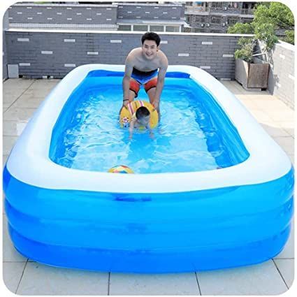 Rectangular Inflatable Family Swimming Pool - Large Outdoor Backyard Pool | outdoor inflatable pool | large inflatable swimming pool