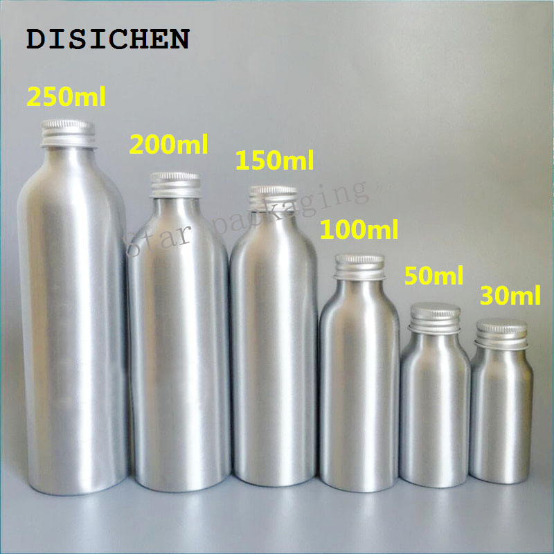 DISICHEN Portable 10pcs 30ml 50ml 100ml 150ml 250ml Perfume Aluminum Bottles Refillable Small Large Metal Empty LotionContainers
