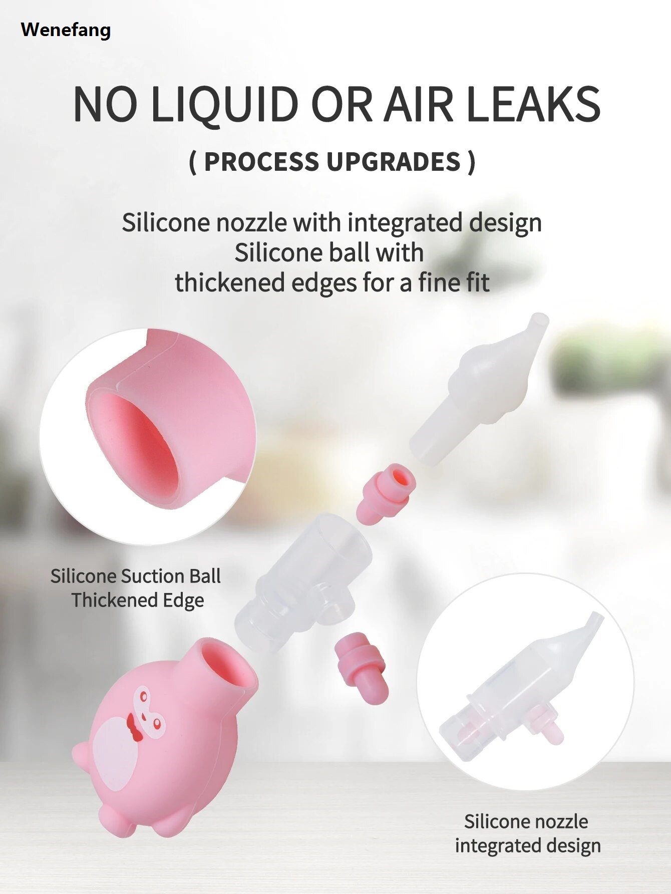 Wenefang Newborn Silicone Baby Safety Nose Cleaner Vacuum Suction Children Little Penguin Nasal Aspirator New Baby Care tool