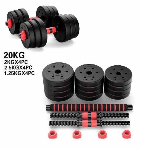 20kg York Dumbell Set With Barbell And Connector