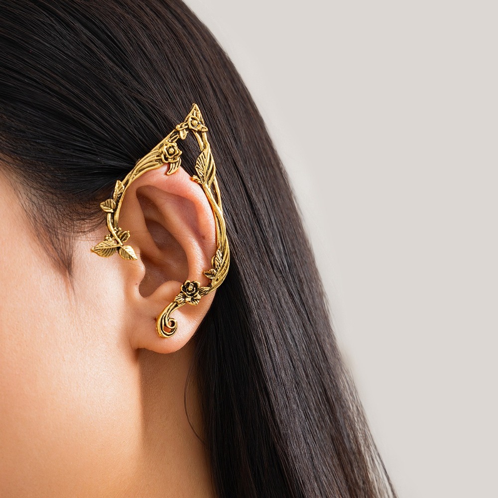 1Pair Trendy Goth Fairy Elf Ear Women Earrings Vintage Halloween Ear Studs Party Jewelry Exquisite Ear Jewelry