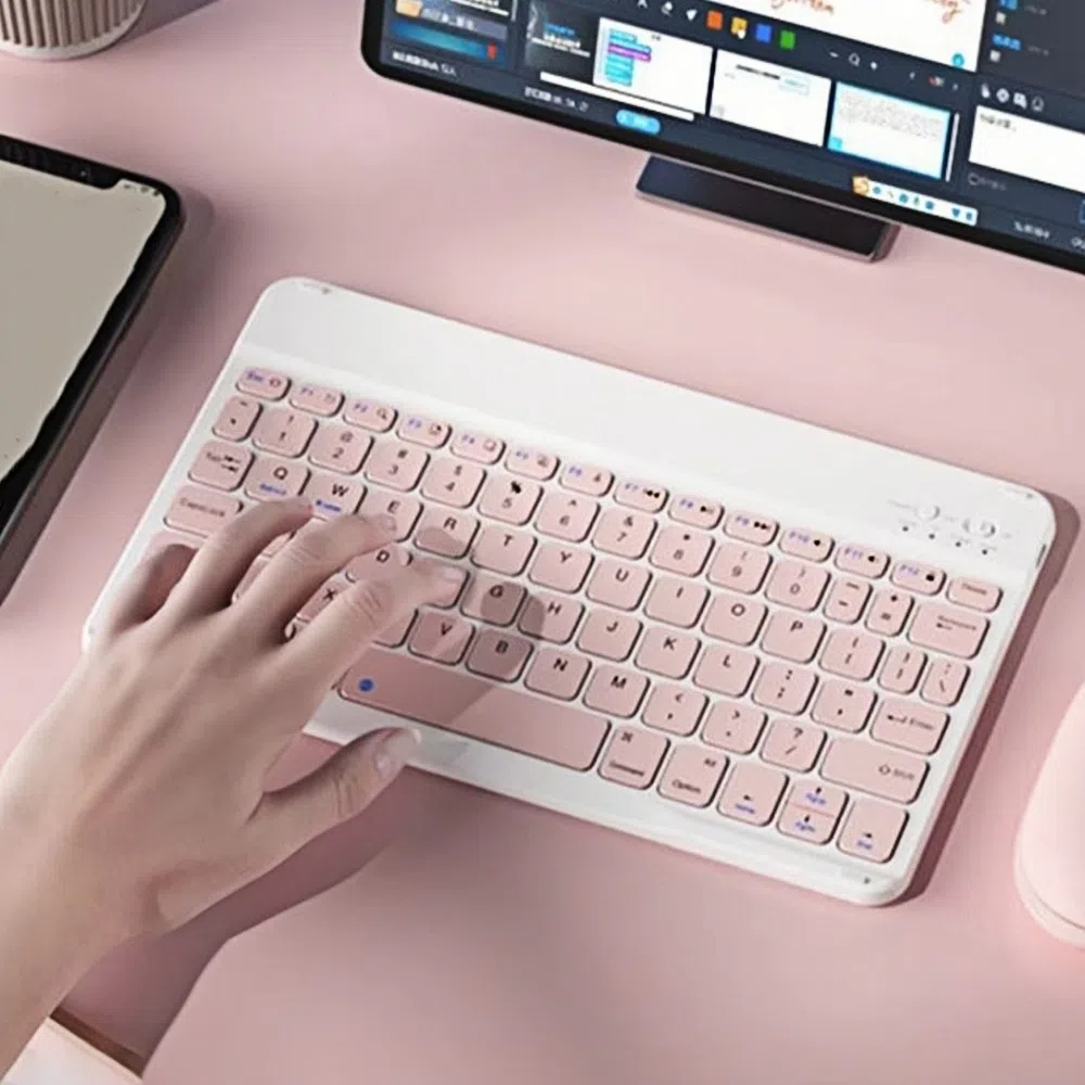 Ultra Thin 10 Inch Bluetooth Keyboard Mini Slim Design Wireless Keyboard Portable Lightweight Portable Keyboard Tablet