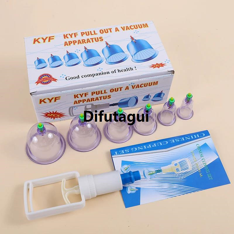 Difutagui Special discounts Household Cupping Therapy Set Vacuum Suction Cup Pump 2025 New ABS Thick 6 Cans Cupping Massage Cups Acupuncture Massager Health Care